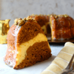slice of pumpkin spice pound cake for blog post featured image
