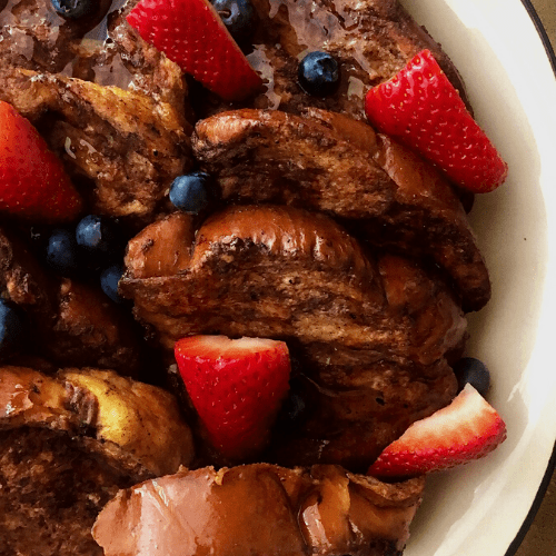 Honey jack french toast with fresh berries