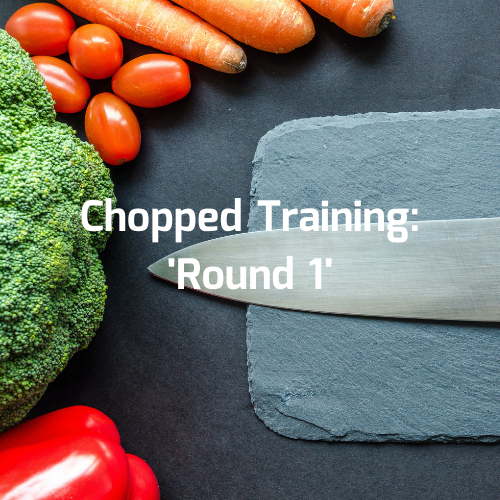 knife cutting board and assorted produced for chopped training round 1 post