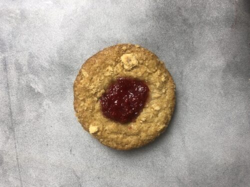 single strawberry cheesecake cookie