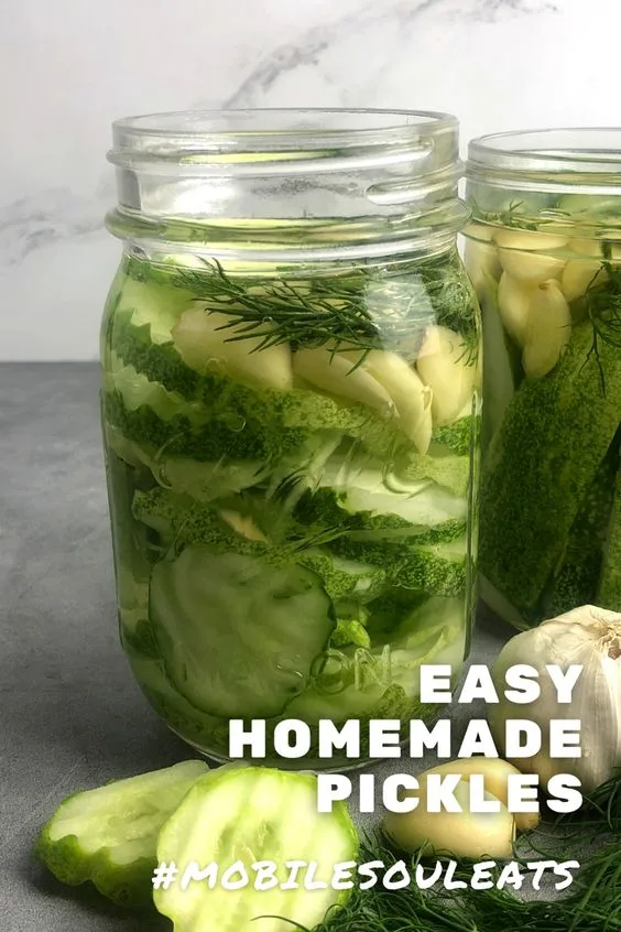 Easy Homemade Pickles Pinterest Image