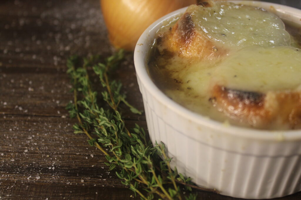 french onion and mushroom soup