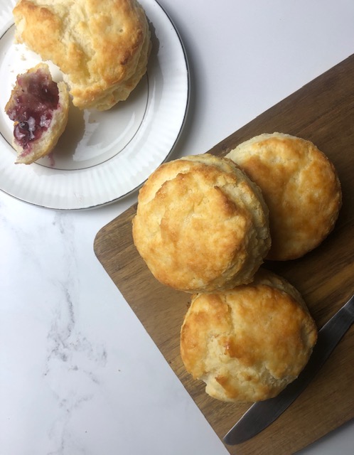 overhead view of 3 ingredient biscuits