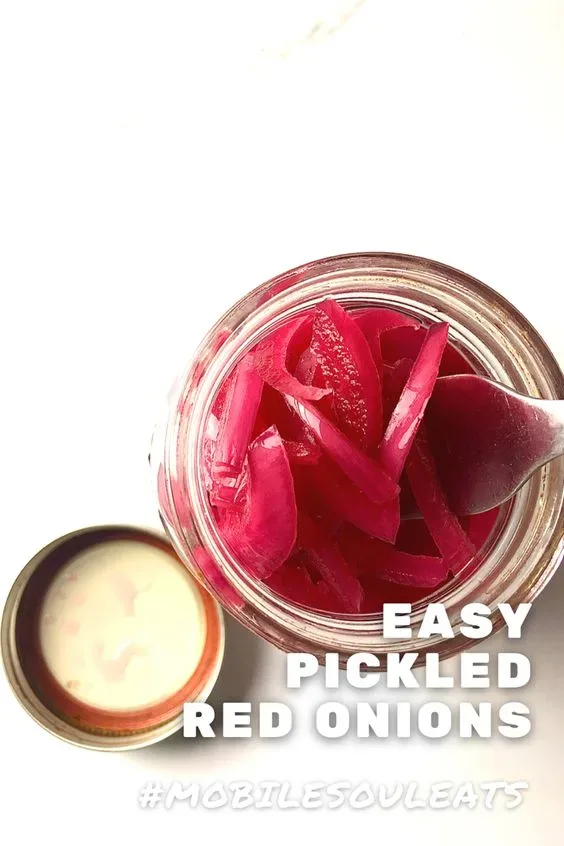 pinterest image of pickled red onions