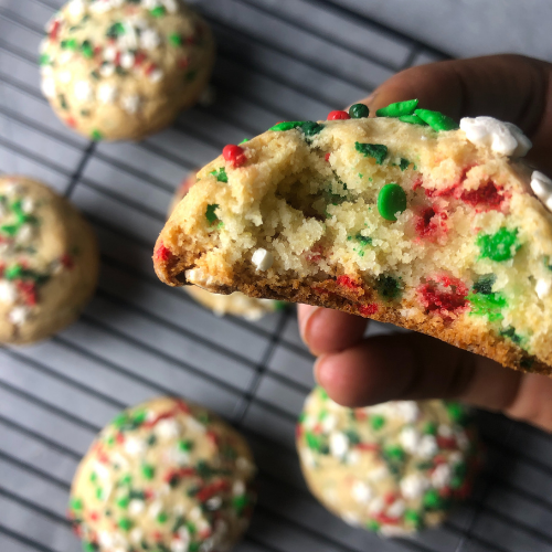 closeup of the inside of drop sugar cookie