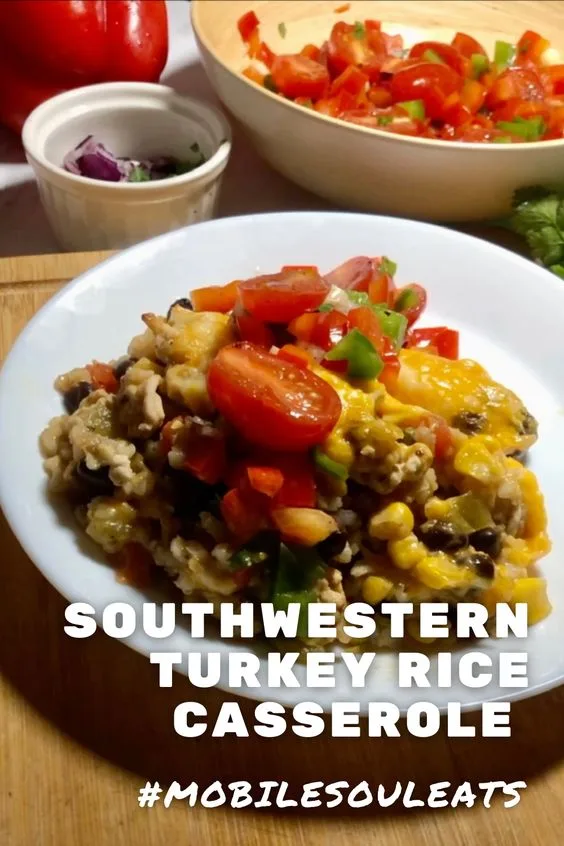southwestern turkey casserole on a plate