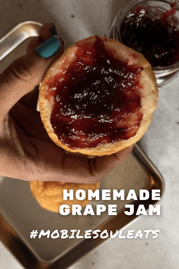 grape jam on biscuit pinterest image