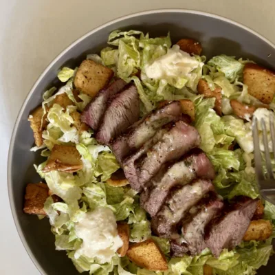 Steak Caesar salad pinterest image