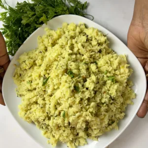 lemon herb rice on plate