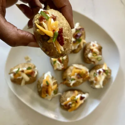 Mini Parmesan-Crusted Baked Potatoes